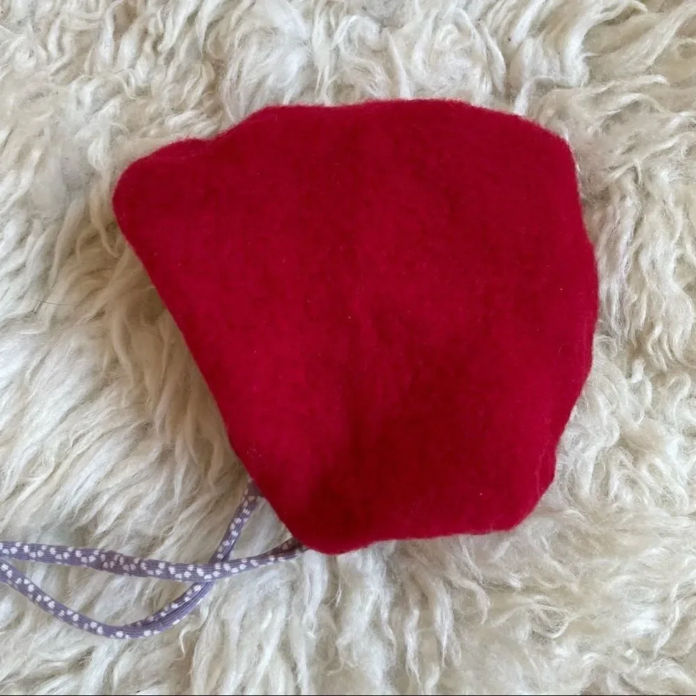 Hand Crafted Reversible Cotton/ Merino Wool Baby Cap Newborn to 3 Months